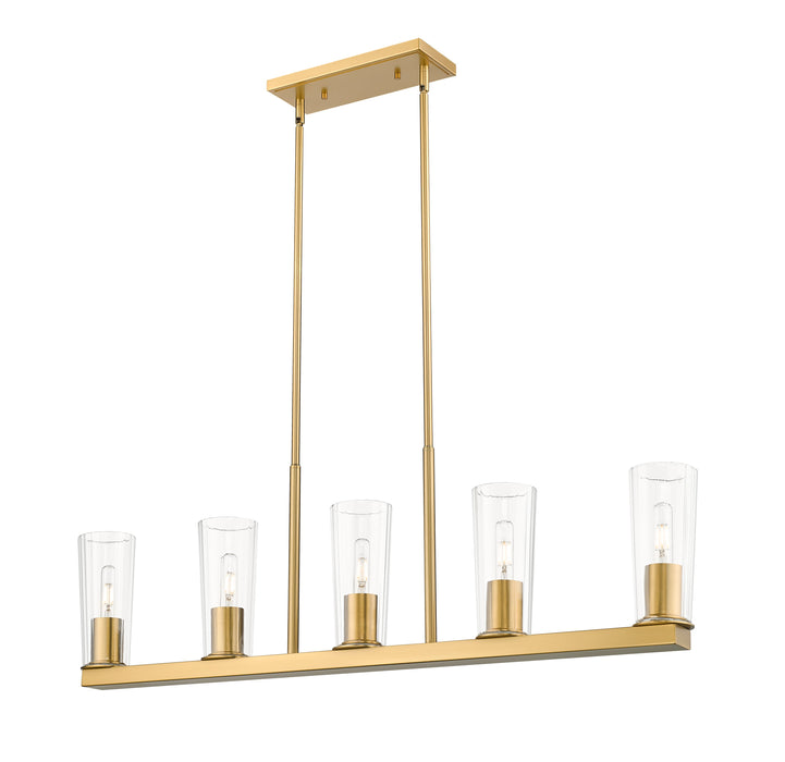 Linear Chandelier Z-Lite 826-5L-MGLD Modern Gold Titus 5 Light Linear Chandelier Z-Lite