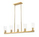 Linear Chandelier Z-Lite 826-5L-MGLD Modern Gold Titus 5 Light Linear Chandelier Z-Lite