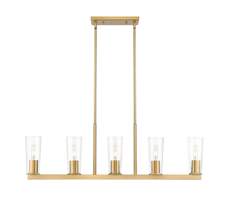 Linear Chandelier Z-Lite 826-5L-MGLD Modern Gold Titus 5 Light Linear Chandelier Z-Lite
