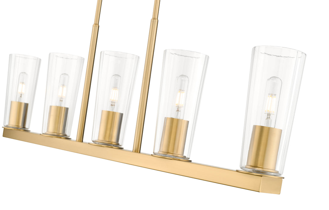 Linear Chandelier Z-Lite 826-5L-MGLD Modern Gold Titus 5 Light Linear Chandelier Z-Lite