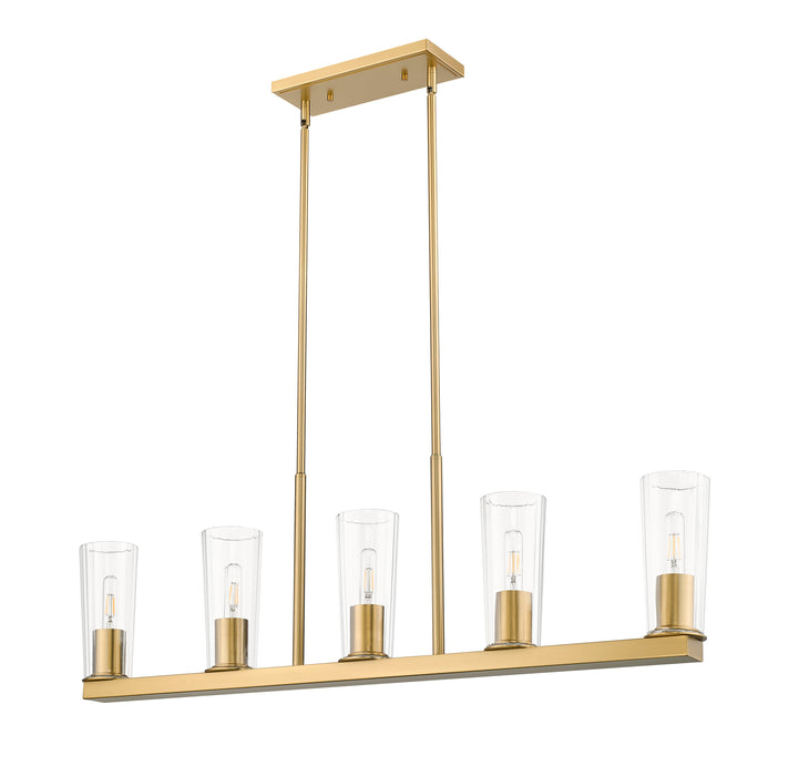 Linear Chandelier Z-Lite 826-5L-MGLD Modern Gold Titus 5 Light Linear Chandelier Z-Lite