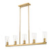 Linear Chandelier Z-Lite 826-5L-MGLD Modern Gold Titus 5 Light Linear Chandelier Z-Lite