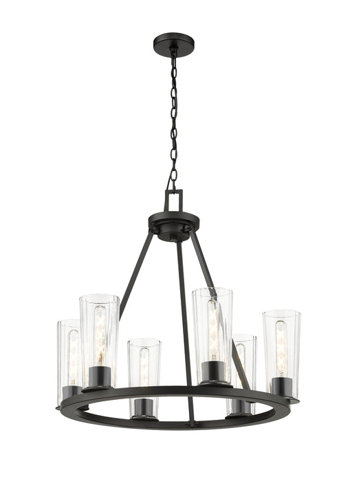 Chandelier Z-Lite 826-6MB Matte Black Titus 6 Light Chandelier Z-Lite