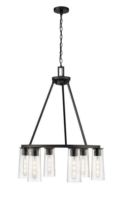 Chandelier Z-Lite 826-6MB Matte Black Titus 6 Light Chandelier Z-Lite