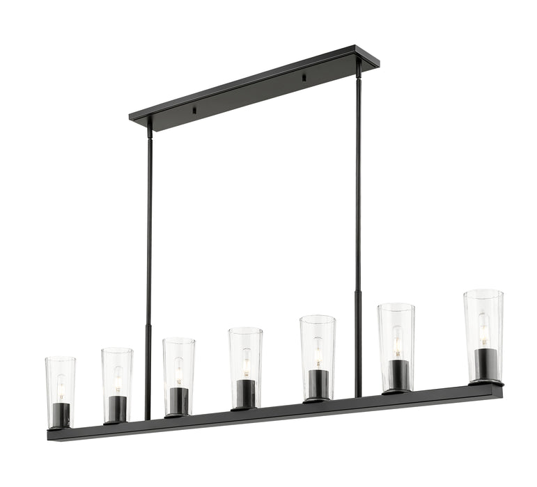 Linear Chandelier Z-Lite 826-7L-MB Matte Black Titus 7 Light Linear Chandelier Z-Lite