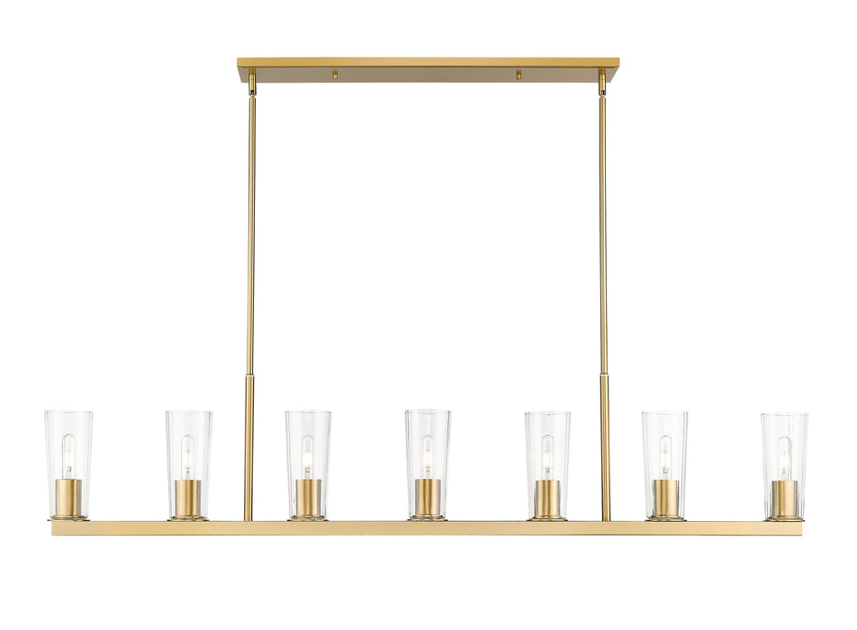 Linear Chandelier Z-Lite 826-7L-MGLD Modern Gold Titus 7 Light Linear Chandelier Z-Lite