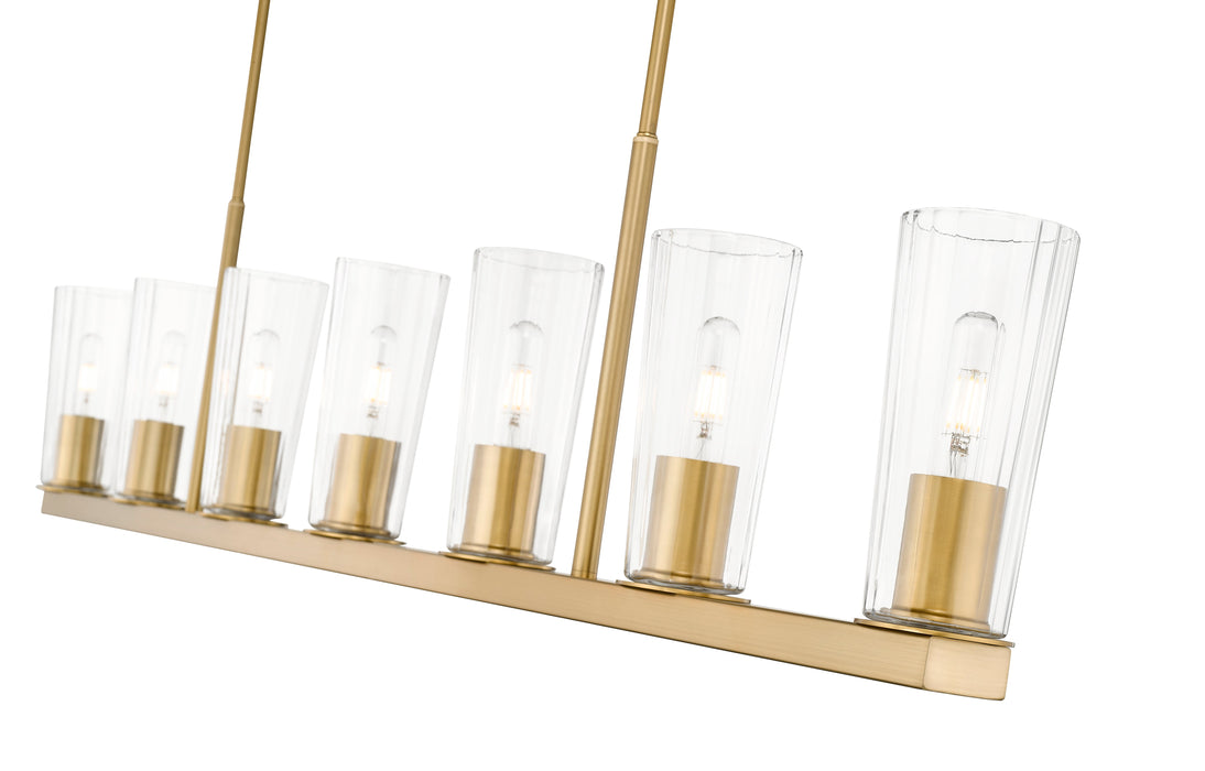 Linear Chandelier Z-Lite 826-7L-MGLD Modern Gold Titus 7 Light Linear Chandelier Z-Lite