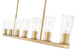 Linear Chandelier Z-Lite 826-7L-MGLD Modern Gold Titus 7 Light Linear Chandelier Z-Lite