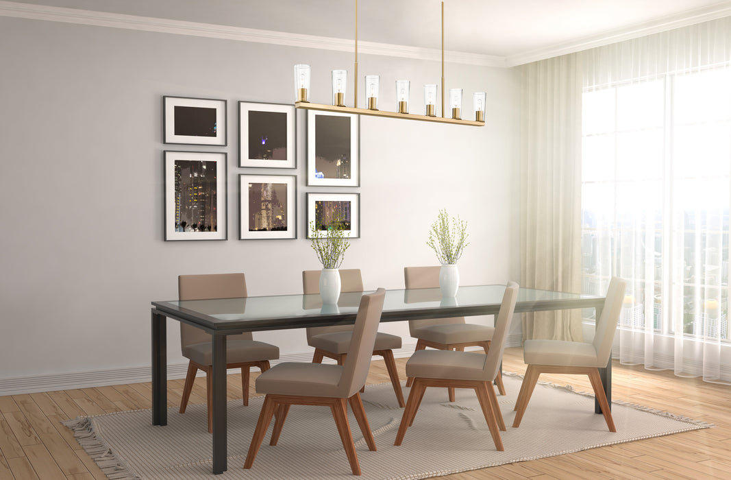 Linear Chandelier Z-Lite 826-7L-MGLD Modern Gold Titus 7 Light Linear Chandelier Z-Lite