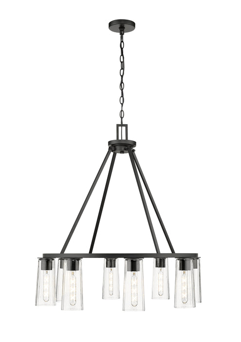 Chandelier Z-Lite 826-8MB Matte Black Titus 8 Light Chandelier Z-Lite