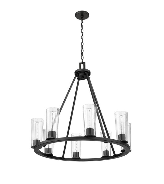 Chandelier Z-Lite 826-8MB Matte Black Titus 8 Light Chandelier Z-Lite