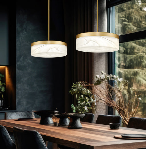 Pendant Z-Lite 827P13-MGLD-LED Modern Gold Renaud 1 Light Pendant Z-Lite