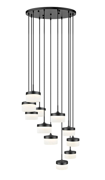 Chandelier Z-Lite 827P6-11R-MB-LED Matte Black Renaud 11 Light Chandelier Z-Lite