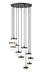 Chandelier Z-Lite 827P6-11R-MB-LED Matte Black Renaud 11 Light Chandelier Z-Lite