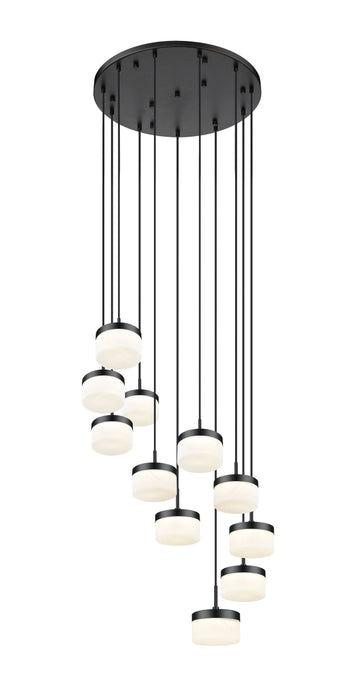 Chandelier Z-Lite 827P6-11R-MB-LED Matte Black Renaud 11 Light Chandelier Z-Lite