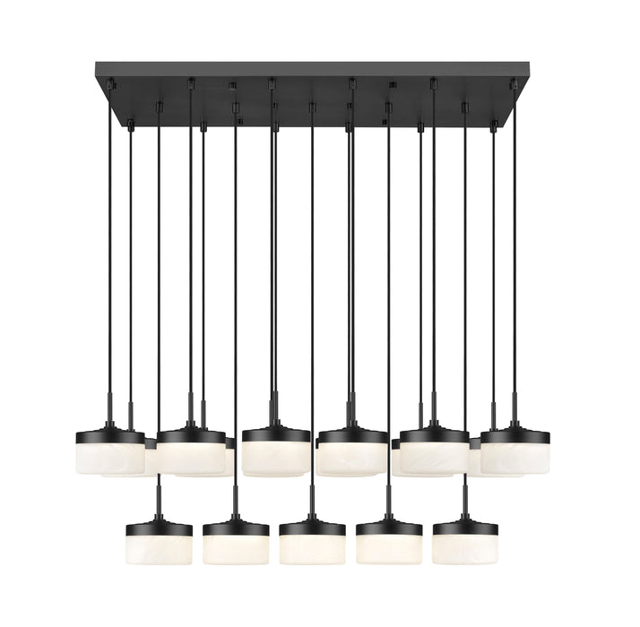Linear Chandelier Z-Lite 827P6-17L-MB-LED Matte Black Renaud 17 Light Linear Chandelier Z-Lite