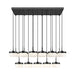 Linear Chandelier Z-Lite 827P6-17L-MB-LED Matte Black Renaud 17 Light Linear Chandelier Z-Lite