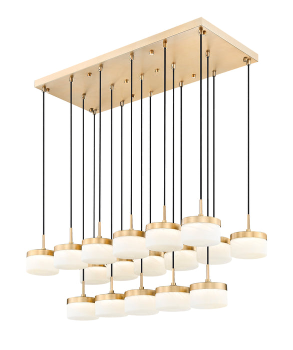 Linear Chandelier Z-Lite 827P6-17L-MGLD-LED Modern Gold Renaud 17 Light Linear Chandelier Z-Lite