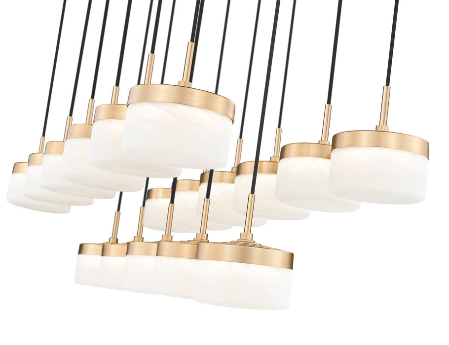 Linear Chandelier Z-Lite 827P6-17L-MGLD-LED Modern Gold Renaud 17 Light Linear Chandelier Z-Lite