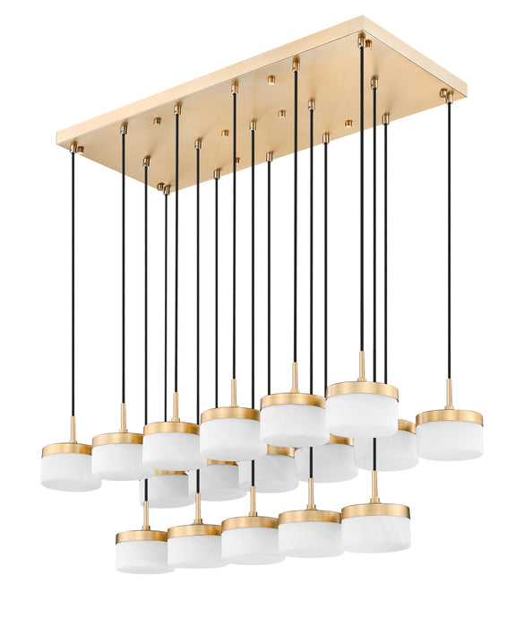 Linear Chandelier Z-Lite 827P6-17L-MGLD-LED Modern Gold Renaud 17 Light Linear Chandelier Z-Lite