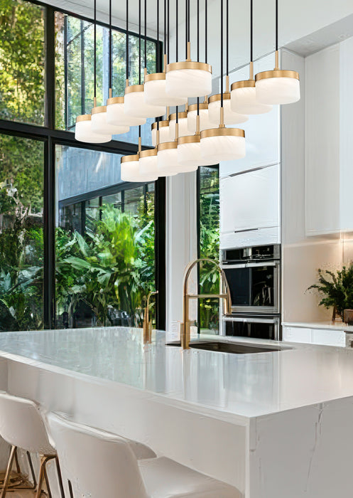 Linear Chandelier Z-Lite 827P6-17L-MGLD-LED Modern Gold Renaud 17 Light Linear Chandelier Z-Lite