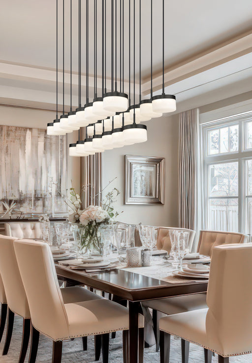 Linear Chandelier Z-Lite 827P6-23L-MB-LED Matte Black Renaud 23 Light Linear Chandelier Z-Lite