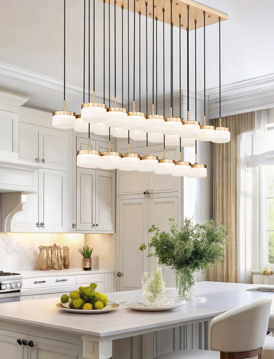 Linear Chandelier Z-Lite 827P6-23L-MGLD-LED Modern Gold Renaud 23 Light Linear Chandelier Z-Lite