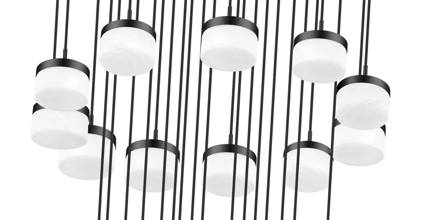 Chandelier Z-Lite 827P6-27R-MB-LED Matte Black Renaud 27 Light Chandelier Z-Lite