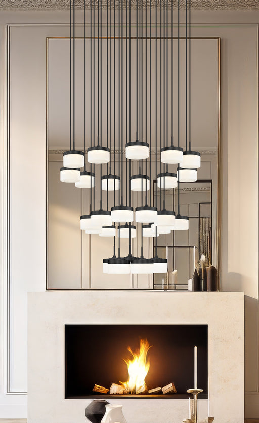 Chandelier Z-Lite 827P6-27R-MB-LED Matte Black Renaud 27 Light Chandelier Z-Lite