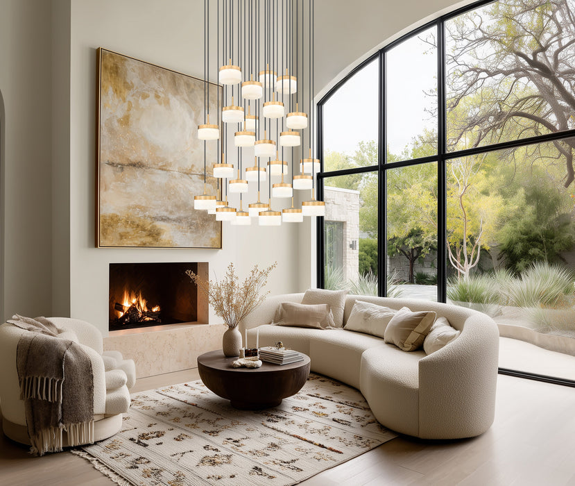 Chandelier Z-Lite 827P6-27R-MGLD-LED Modern Gold Renaud 27 Light Chandelier Z-Lite