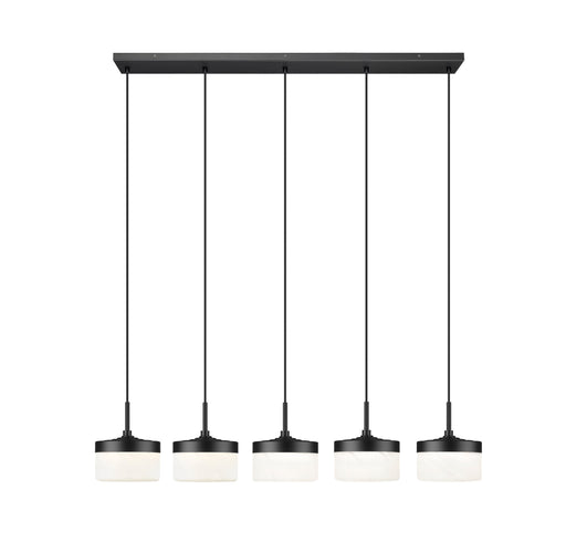 Linear Chandelier Z-Lite 827P6-5L-MB-LED Matte Black Renaud 5 Light Linear Chandelier Z-Lite