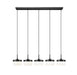 Linear Chandelier Z-Lite 827P6-5L-MB-LED Matte Black Renaud 5 Light Linear Chandelier Z-Lite