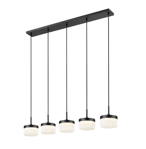 Linear Chandelier Z-Lite 827P6-5L-MB-LED Matte Black Renaud 5 Light Linear Chandelier Z-Lite