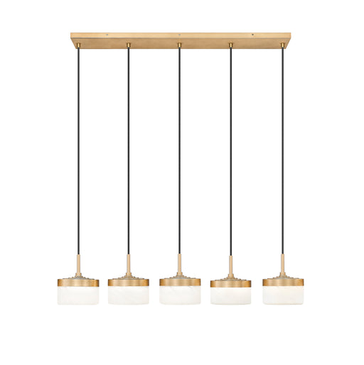 Linear Chandelier Z-Lite 827P6-5L-MGLD-LED Modern Gold Renaud 5 Light Linear Chandelier Z-Lite