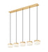 Linear Chandelier Z-Lite 827P6-5L-MGLD-LED Modern Gold Renaud 5 Light Linear Chandelier Z-Lite