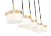 Linear Chandelier Z-Lite 827P6-5L-MGLD-LED Modern Gold Renaud 5 Light Linear Chandelier Z-Lite