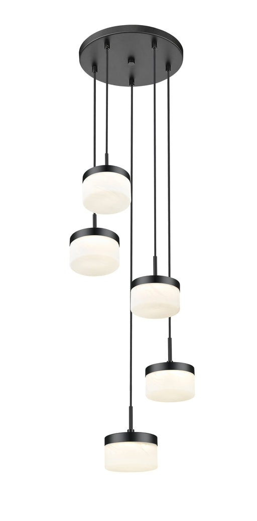 Chandelier Z-Lite 827P6-5R-MB-LED Matte Black Renaud 5 Light Chandelier Z-Lite