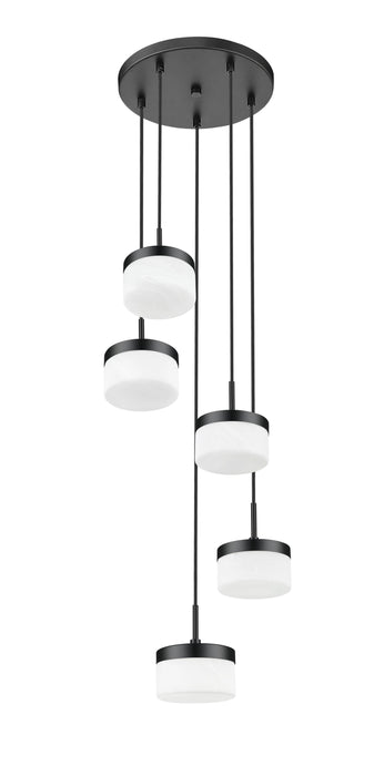 Chandelier Z-Lite 827P6-5R-MB-LED Matte Black Renaud 5 Light Chandelier Z-Lite