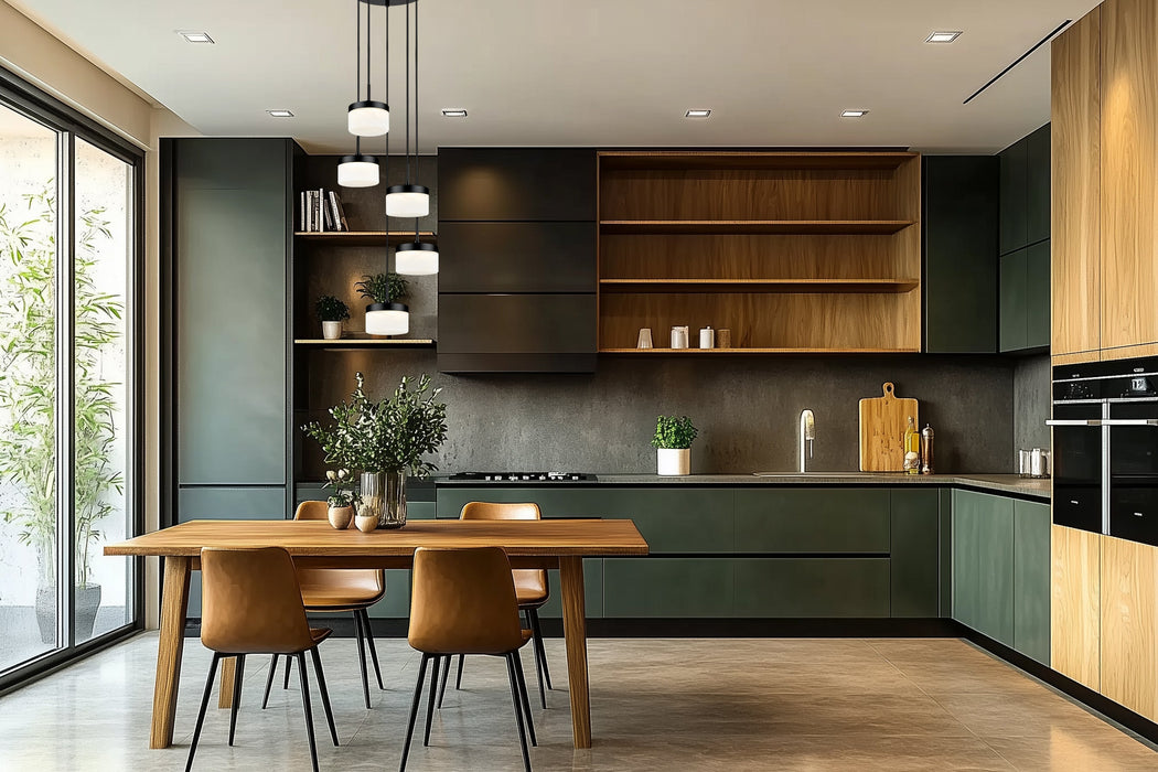 Chandelier Z-Lite 827P6-5R-MB-LED Matte Black Renaud 5 Light Chandelier Z-Lite