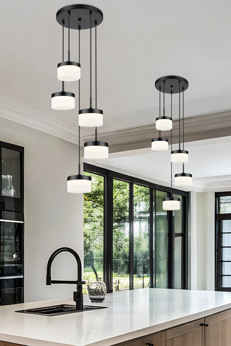 Chandelier Z-Lite 827P6-5R-MB-LED Matte Black Renaud 5 Light Chandelier Z-Lite