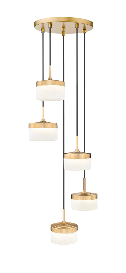 Chandelier Z-Lite 827P6-5R-MGLD-LED Modern Gold Renaud 5 Light Chandelier Z-Lite