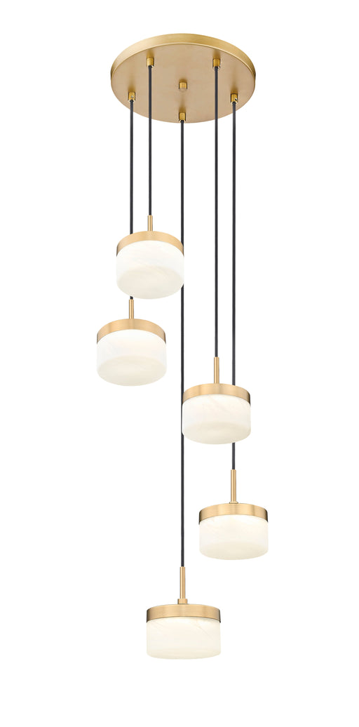 Chandelier Z-Lite 827P6-5R-MGLD-LED Modern Gold Renaud 5 Light Chandelier Z-Lite
