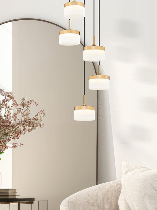 Chandelier Z-Lite 827P6-5R-MGLD-LED Modern Gold Renaud 5 Light Chandelier Z-Lite