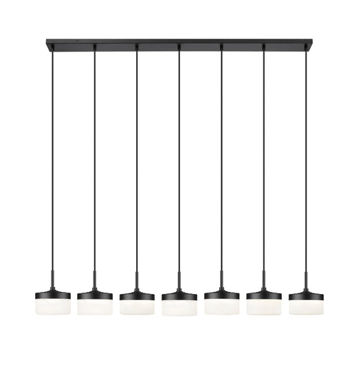 Linear Chandelier Z-Lite 827P6-7L-MB-LED Matte Black Renaud 7 Light Linear Chandelier Z-Lite
