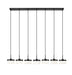 Linear Chandelier Z-Lite 827P6-7L-MB-LED Matte Black Renaud 7 Light Linear Chandelier Z-Lite