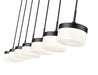 Linear Chandelier Z-Lite 827P6-7L-MB-LED Matte Black Renaud 7 Light Linear Chandelier Z-Lite