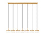 Linear Chandelier Z-Lite 827P6-7L-MGLD-LED Modern Gold Renaud 7 Light Linear Chandelier Z-Lite