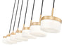 Linear Chandelier Z-Lite 827P6-7L-MGLD-LED Modern Gold Renaud 7 Light Linear Chandelier Z-Lite