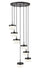 Chandelier Z-Lite 827P6-7R-MB-LED Matte Black Renaud 7 Light Chandelier Z-Lite