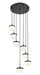 Chandelier Z-Lite 827P6-7R-MB-LED Matte Black Renaud 7 Light Chandelier Z-Lite